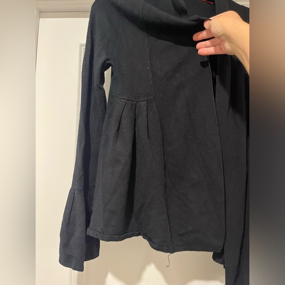 RED black bell sleeve cardigan , size large - Picture 5 of 5